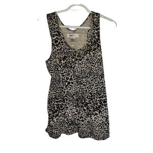 Kikit Womens Tank Top Cheetah Print Leopard Print Size Small Bejeweled